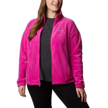 Columbia Benton Springs Full Zip Plus Size, Chamarras Fucsia Para Mujer | 659478-BMI